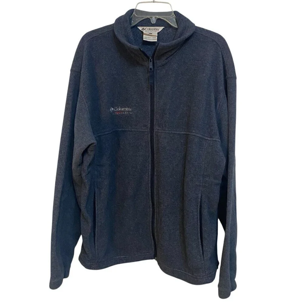 Columbia Crossterra Blue Full Zip Fleece Jacket Size Large Outerwear Hike Camp